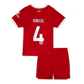 Liverpool Virgil van Dijk #4 Replica Home Stadium Kit for Kids 2023-24 Short Sleeve (+ pants)